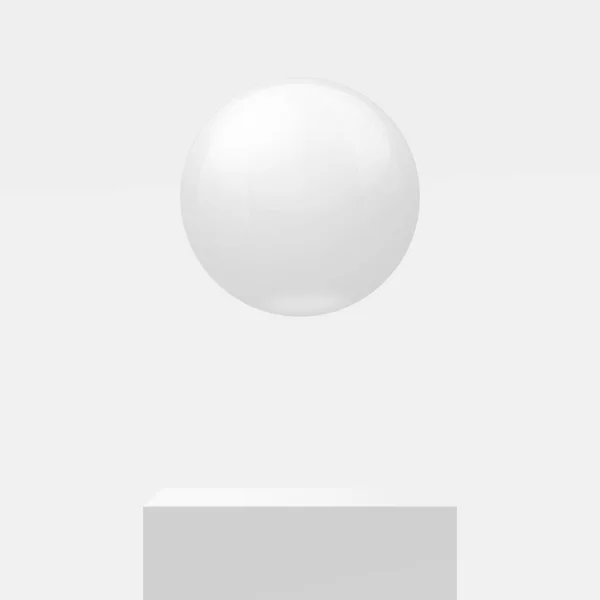 Vektorový bílý mramorový míč, plující přes pódium — Stockový vektor