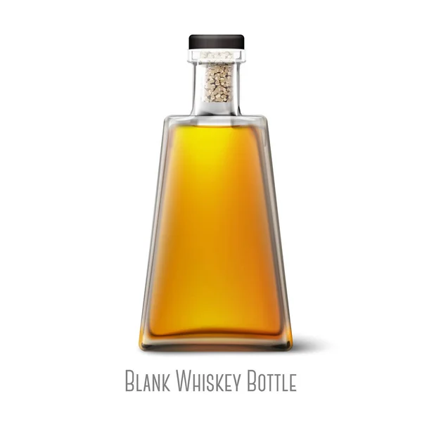 Botella de whisky triángulo en blanco aislada en blanco — Archivo Imágenes Vectoriales