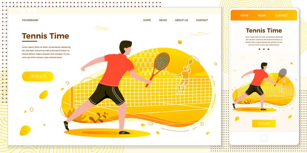Vector Cross platforma ilustracja człowiek tenis — Wektor stockowy