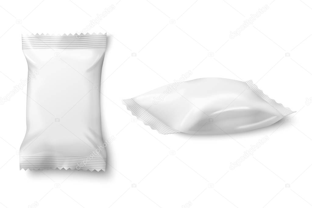 Vector snack or candies sachet isolated on white