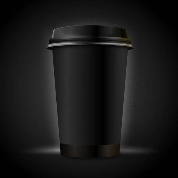 Vector 3d realista de lujo taza de café oscuro — Archivo Imágenes Vectoriales
