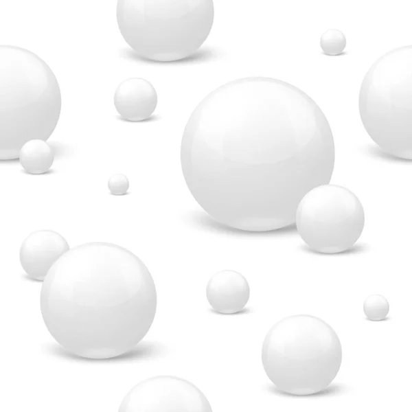 白い大理石のボールが付いているベクトルのシームレスなパターン — ストックベクタ