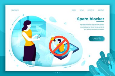 Cep telefonu ile Vektör kız, spam engelleme