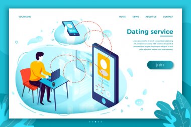 Vektör online dating uygulaması, adam maç arıyor