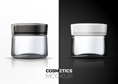 Masada vektör gerçekçi krem cam kavanoz