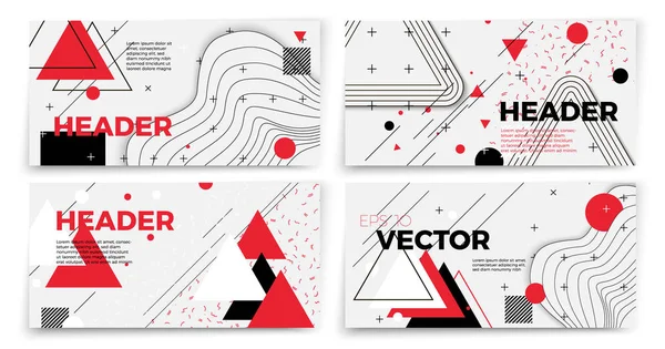 Vector nuevas plantillas de banner de estilo memphis — Vector de stock