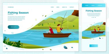 Vektör illüstrasyon balıkçı baba ve oğlu