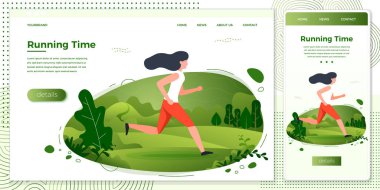 Vektör çapraz platform illüstrasyon parkta çalışan