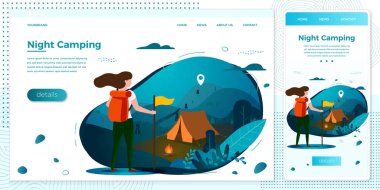 Vektör çapraz platform illüstrasyon turist kız