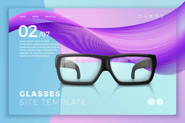 Lunettes vectorielles isolées sur le modèle de site moderne — Image vectorielle