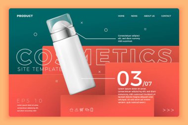 Modern site şablonunda vektör kozmetik deodorant