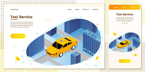 Taxi illustrazione vettoriale guida in taxi per il cliente — Vettoriale Stock