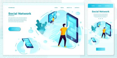 Vektör çevrimiçi sosyal ağ bağlantıları ayarlandı