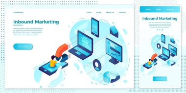 Vektör çevrimiçi pazarlama, mıknatıs adam