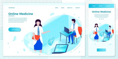 Vektör çevrimiçi sağlık bilgisayarlı doktora yardım