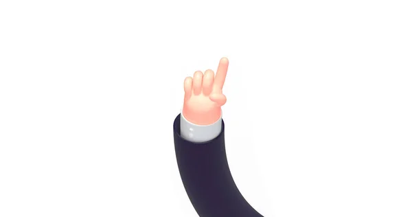 3D візуалізація мультиплікаційної руки з вказівним пальцем — стокове фото