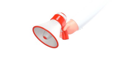 3D karikatür iş elini hoparlörle göster