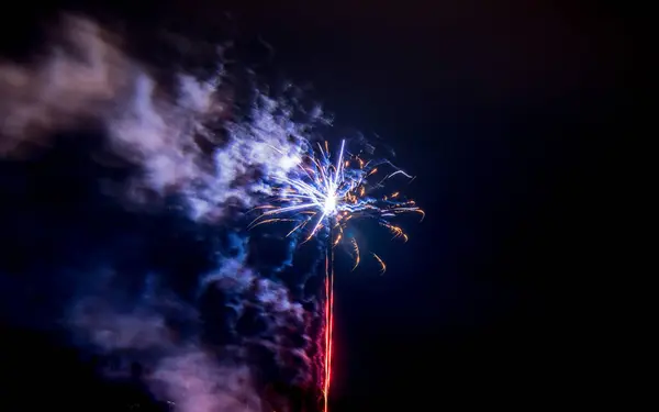 Colorful Fireworks on Dark Sky — Stock Photo, Image