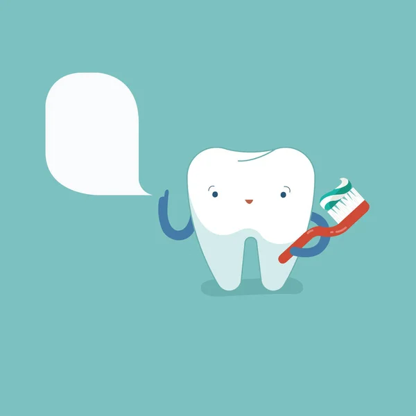 Tandborstning Med Tandborste Dental Koncept — Stock vektor