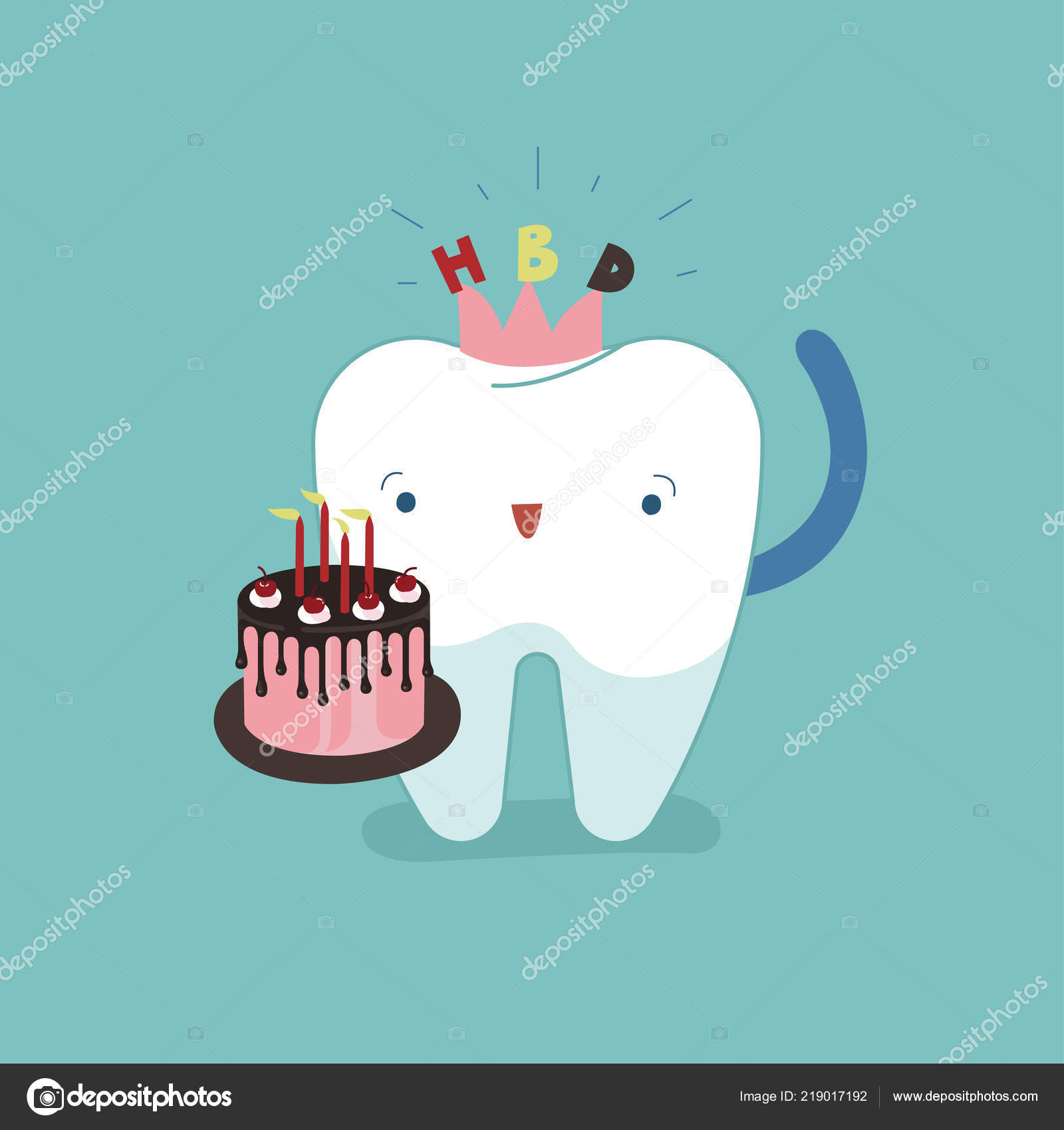 Happy Birthday Teeth Tooth Say Happy Birthday Day Cake Dental Concept