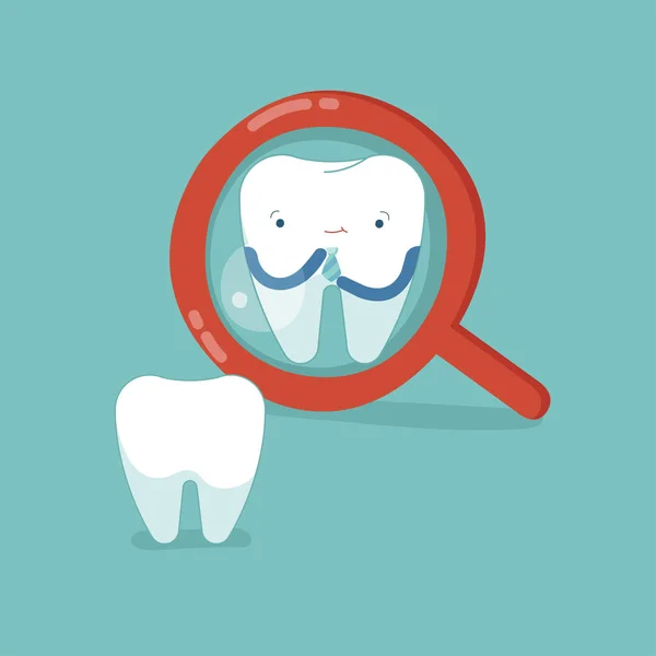 Comprobación Dientes Para Arriba Uno Mismo Para Buen Aspecto Concepto — Archivo Imágenes Vectoriales