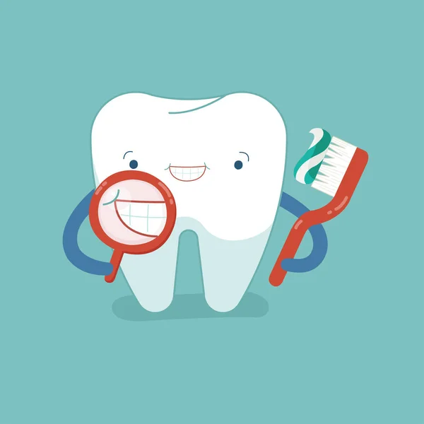 Diente Sonriente Con Pasta Dientes Para Buen Concepto Dental Saludable — Archivo Imágenes Vectoriales