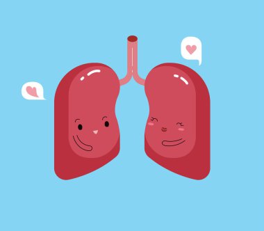 Sevgilisi akciğerler, vektör karakter organ.