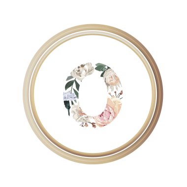 Çiçek alfabesi O romantizm tebrik kartı ve çiçek 