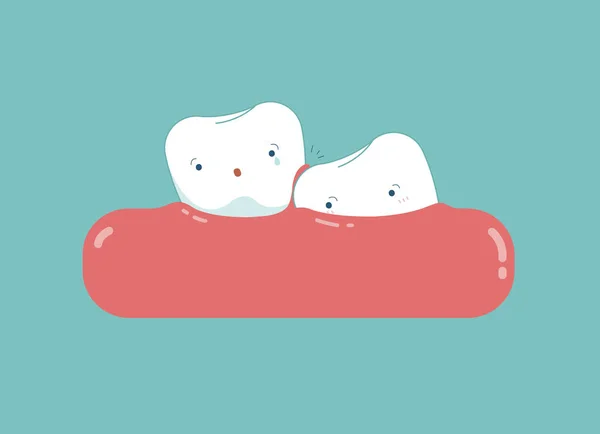 Dessin animé sur la dent de sagesse, concept dentaire . — Image vectorielle
