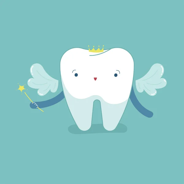 Fairy Tooth, tandheelkundige cartoon concept. — Stockvector