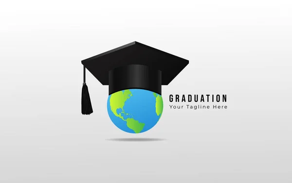 Καπέλο Αποφοίτησης Σφαίρα Απομονωμένη Λευκό Φόντο Διανυσματική Απεικόνιση — Διανυσματικό Αρχείο