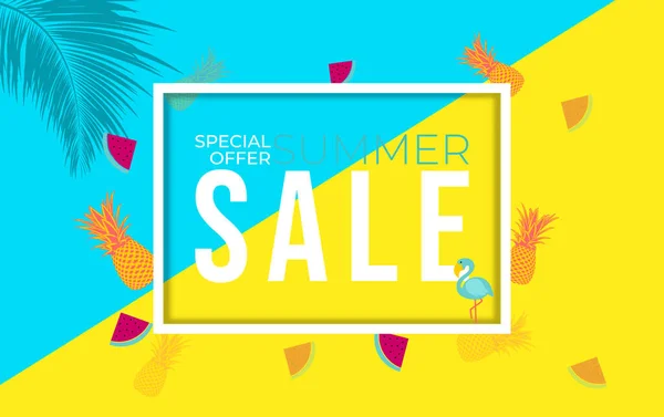 Шаблон Дизайна Баннера Summer Sale Векторная Иллюстрация — стоковый вектор