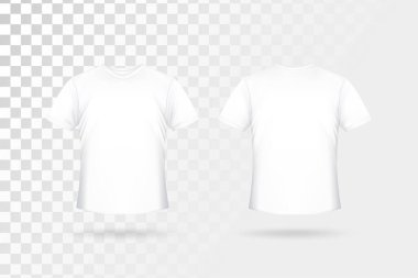 Ön ve arka beyaz tişört modeli .