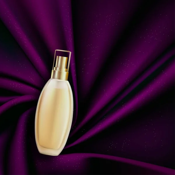 紫波絹織物香水瓶付き抽象的な背景 — ストックベクタ