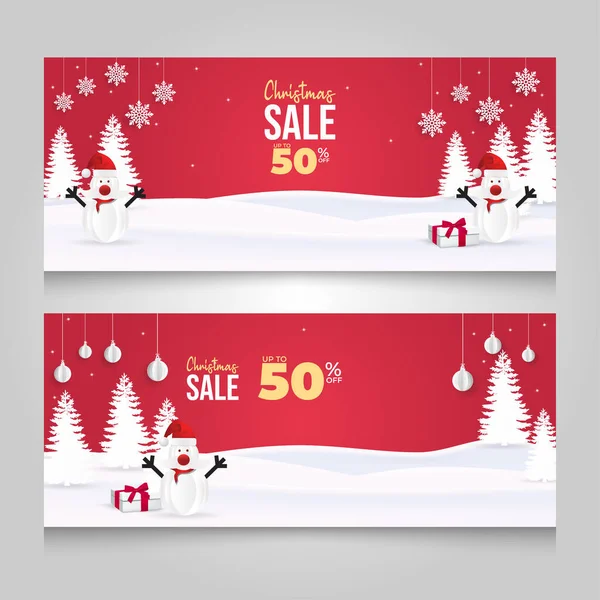 Christmas Sale Banner Promotion Template Vector Illustration — Stock Vector