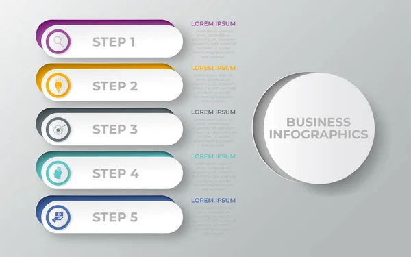 Business Infographic Template Option Step — Stock Vector