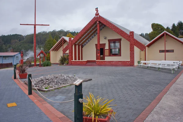 Maori Kyrkan Rotorua Indeginous Nya Zeeland Maori Kultur Stil Nya — Stockfoto