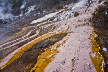 Zümrüt Şehir Taupo, Yeni Zelanda, ünlü Zelanda seyahat hedef, Yeni Zelanda, kaplıcalar yakınında Orakei Korako jeotermal park Teras jeotermal Park Orakei Korako, yeryüzünde volkanik aktivite