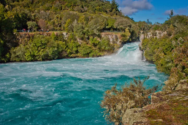 Beatiful Blue Water Huka Falls Taupo New Zealand Perfect Water — Stock Photo, Image