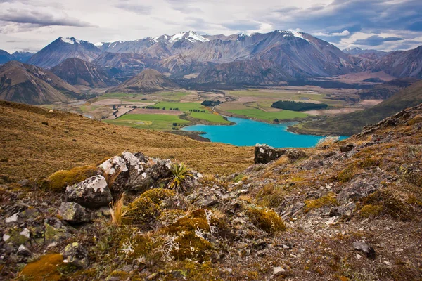 Λίμνη Coleridge στην περιοχή Canterbury της Νέας Ζηλανδίας — Φωτογραφία Αρχείου