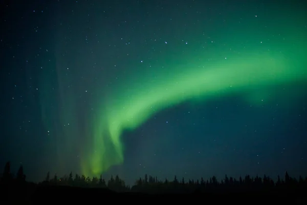 Luce Del Nord Alaska Cielo Ballare Attraverso Notte Aurora Boreale — Foto Stock