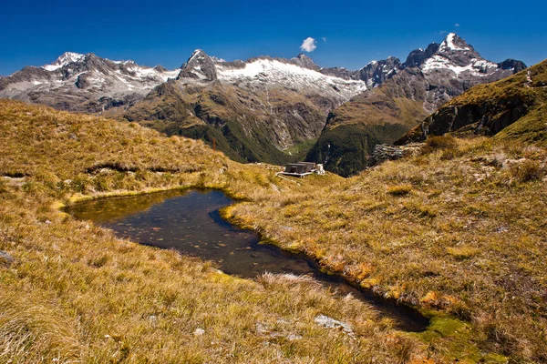 Vista da faixa de Milford da trilha Routeburn na Nova Zelândia — Fotografia de Stock