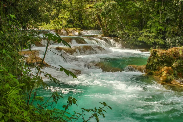 Magical pure cascade waterfall of Agua Azul in Mexico — Stock Photo, Image