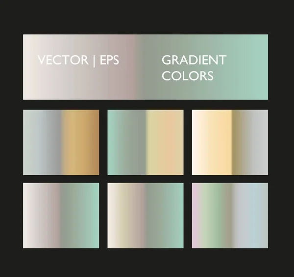 Gradiente Del Holograma Fondo Pastel Suave Paleta Colores Conjunto Texturas — Vector de stock