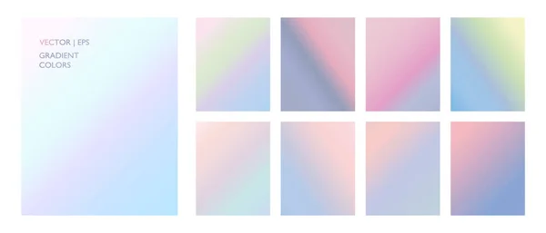Holographisches Mehrfarbiges Palettenset Lebhafter Farbverlauf Für Bildschirm Handy Banner Etikett — Stockvektor