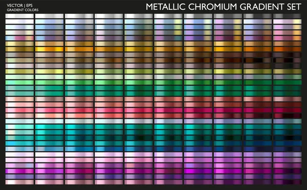 Metallchrom Metallchrom Metallgefälle Farbauswahl Metallfarbe Metallisches Gefälle Gold Silber Perle — Stockvektor