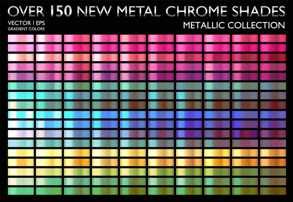 Metallchrom Metallisches Gefälle Goldene Farbe Stahl Eisen Aluminium Zinn Gelbgold — Stockvektor