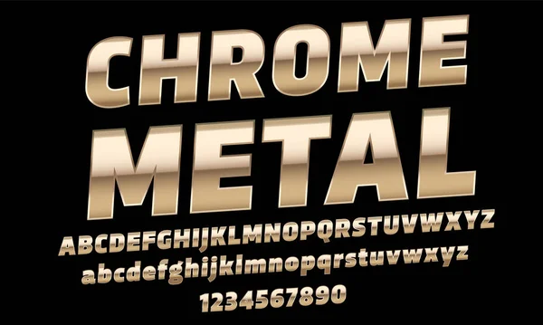 Schrift Mit Metallischem Farbverlauf Metallgefälle Silberner Text Goldoberfläche Chromeffekt Metallischer — Stockvektor