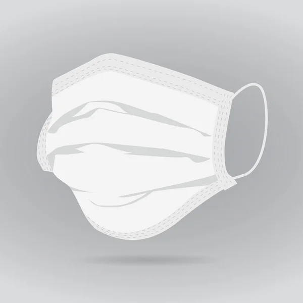 Topeng Wajah Medis Rincian Masker Medis Ilustrasi Vektor - Stok Vektor