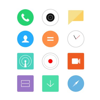 Akıllı telefon mobil menü simgesi vektör düz tasarım